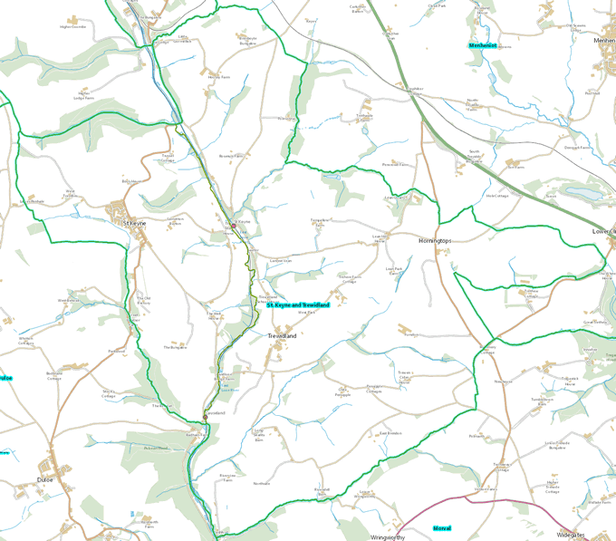 St Keyne and Trewidland Parish Map